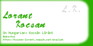 lorant kocsan business card